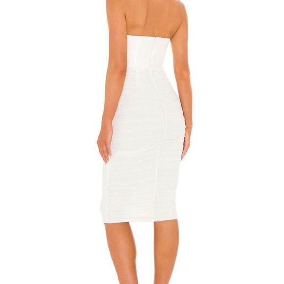Michael Costello India Midi White Dress Bodycon Size S - Picture 4 of 9